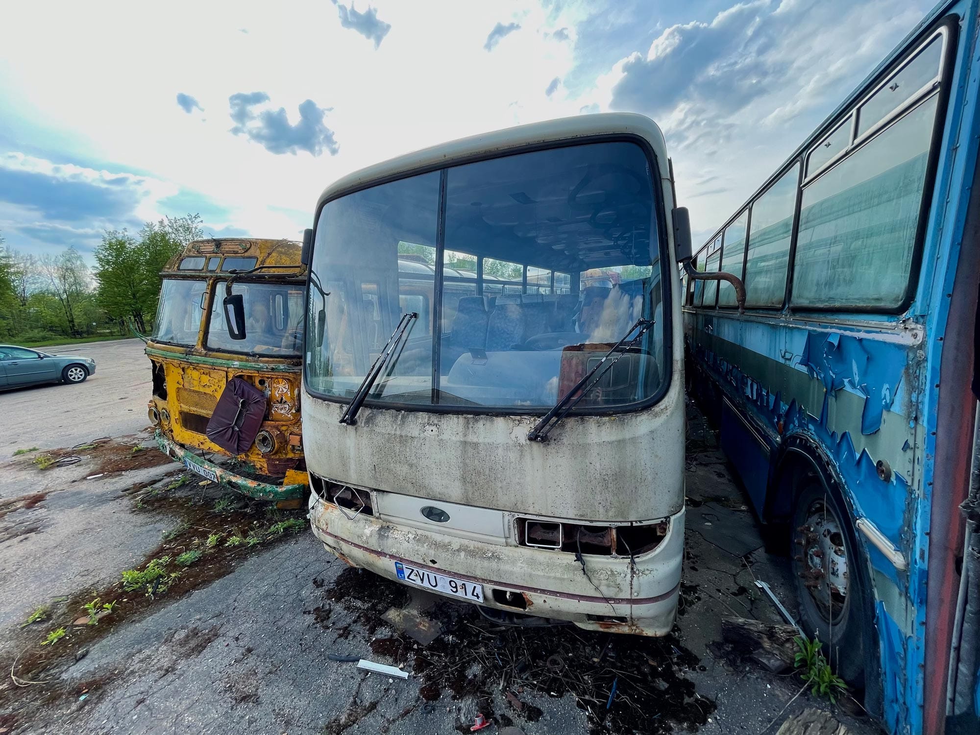 Hyundai markės didesnės talpos baltas autobusas